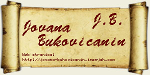 Jovana Bukovičanin vizit kartica
